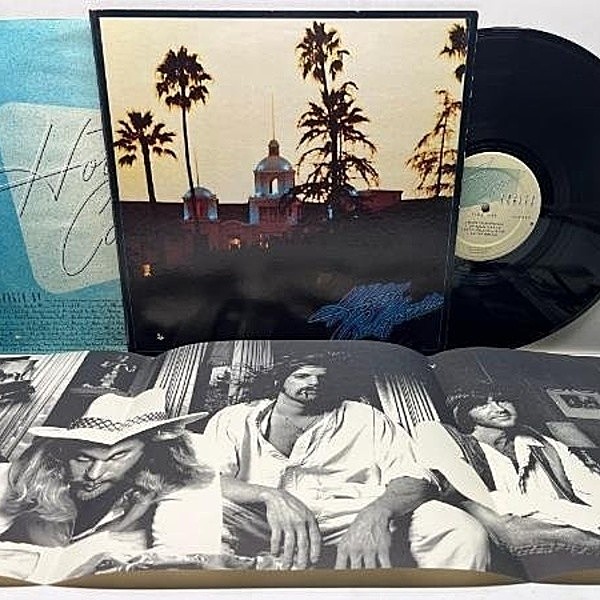 レコードメイン画像：良好盤!! ポスター完品 初版 7E規格 USオリジナル EAGLES Hotel California ('76 Asylum) ホテル・カリフォルニア SPプレス 手書きLH刻印