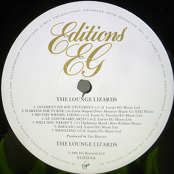 LOUNGE LIZARDS / The Lounge Lizards (LP) / Editions EG