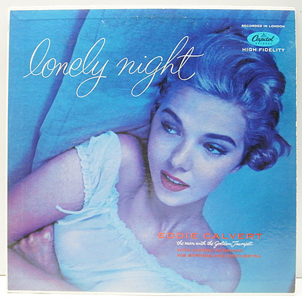 レコードメイン画像：レア《絶世の美女ジャケット》MONO 1stターコイズ USオリジナル EDDIE CALVERT Lonely Night (Capitol T-10007) エディー・キャルバート LP