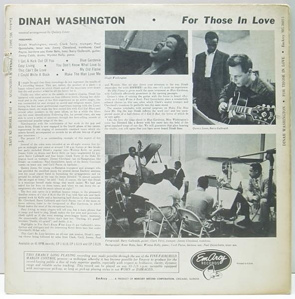 洋楽 Dinah Washington For Those In Love Dinah Washington – For Those In Love – CD (Album, Reissue