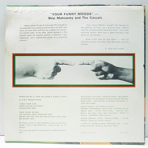 SKIP MAHOANEY / CASUALS / Your Funny Moods (LP) / DC