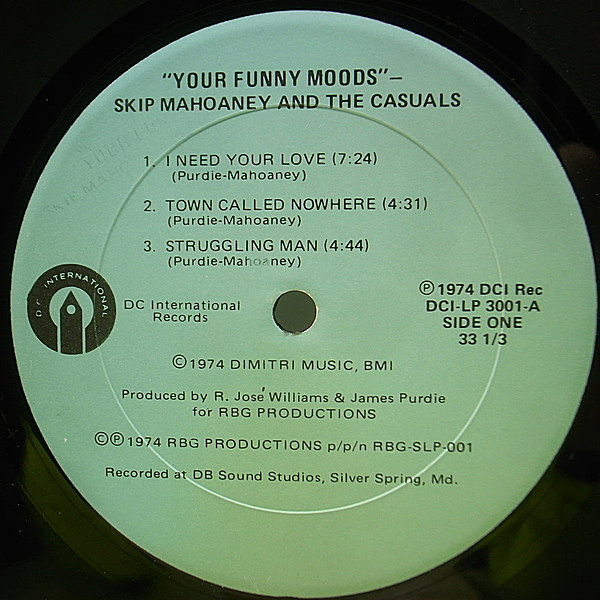 SKIP MAHOANEY / CASUALS / Your Funny Moods (LP) / DC
