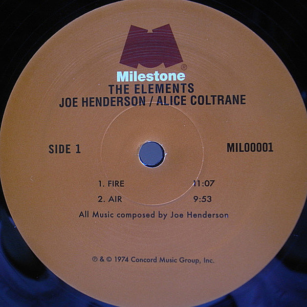米LP Joe Henderson, Alice Coltrane The Elements MIL00001 Milestone /00260 Joe Henderson Featuring Alice Coltrane – The Elements